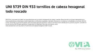 UNI 5739 DIN 933 tornillos de cabeza hexagonal todo roscado