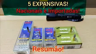 5 EXPANSIVAS .22lr - Nacionais e Importadas! Stinger, Velocitor, Sub-Sonic, Hunter HYPER e SUBS&Ocirc;NICO