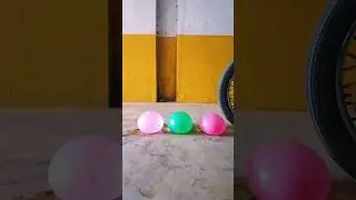 3 colour water popping balloons crushing bike Reverse video asmr #poppballons #shorts #asmr