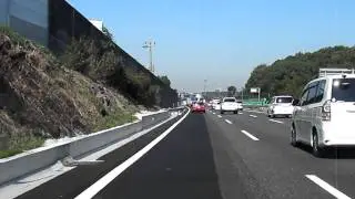 東名岡崎インター付近3車線化実走カメラ