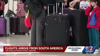 Flights from South American arrive at the Orlando International Airport