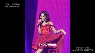 [4K] 260110 WENDY ‘QUEEN OF THE PARTY’ FANCAM @ MACAU DAY 1