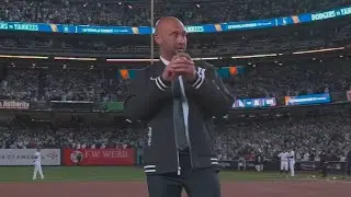 Derek Jeter Throws First Pitch Before Game 3 of 2024 World Series!!