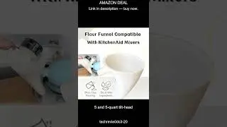 No-Mess Flour Funnel for KitchenAid Stand Mixer 45 and 5 Quart Models Easy Pour Tool