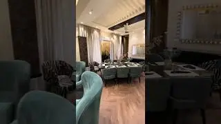 Stunning dining area, featuring plush seating beautiful accents #PlushSeating #InteriorInspo #Dining