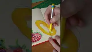 Papaya drawing with acrylic markers in a sketchbook #art #tutorial