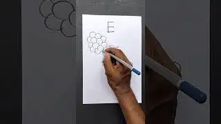 Balloon seller drawing with 'E' . Easy pencil drawing.#Art#Short#Ytshort