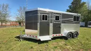 2025 4 Star Charcoal 2 Horse Side Ramp Bumper Pull #4StarTrailers #horsetrailer #HorseProTrailers