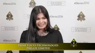 Prime Focus Technologies Private Limited wins in the 2016 Stevie&reg; Awards for Women in Business
