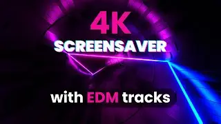 PHOTON TUNNEL 4K ⚡ 2-Hour Futuristic Synthwave Screensaver | Neon EDM Visual Journey