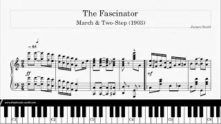 The Fascinator Rag (1903) - James Scott - Piano (Ragtimes Sheets - Ragtime Tutorial Piano score)