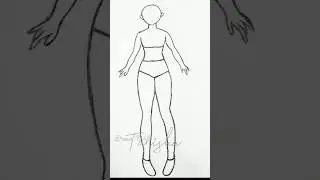 How to draw a girl body: Dress up pose easy frontview #howtodraw #body #sketch #shorts #fypシ
