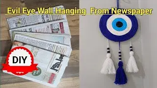 Let's Make DIY Evil Eye Wall Hanging From Newspaper