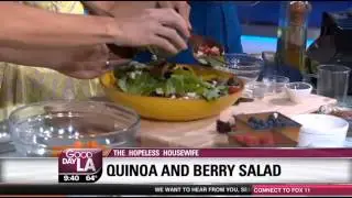 Erika Monroe-Williams on Good Day LA making Quinoa Berry Salad