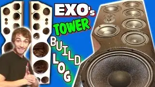 DIY Speaker TOWER BUILD w/ Custom Floor Standing Design & Subwoofers | Homemade Cabinet How To