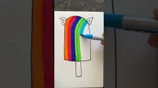 DIY Rainbow 🌈 Bar Icecream Art #art #shorts #ytshorts #creative #kids