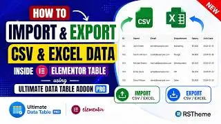 How to Import & Export CSV & Excel Data inside Elementor Table using Ultimate Data Table Addon Pro