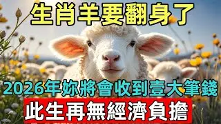 生肖羊要翻身了，2026年妳將會收到壹大筆錢，此生再無經濟負擔！家有屬羊的請接財！