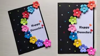How to make greeting card for Dussehra | Happy Dussehra greeting card Making Ideas |