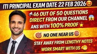 MP ITI Principal Exam 22 Feb 2026 🚨 46 Questions Direct From Our Channel | No One Near Us 🔥 | Mppsc 