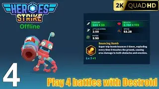 Heroes Strike Offline - Walkthrough Gameplay Part 4 - Destroid Level 1- 3v3, 4v4 ,4v4 DM