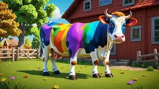 The Rainbow Cow with Colorful Spots 🌟 | Fun Farm Song for Kids