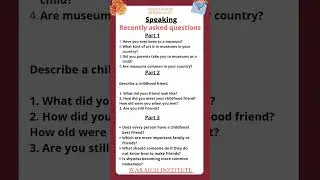 IELTS Speaking recently asked questions | ielts new cue card | #shorts