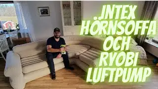 Uppbl&aring;sbar soffa fr&aring;n Intex och Ryobi luftpump