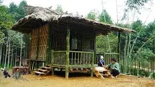Single Mom Builds Stairs & Railings for a Safe Bamboo Cabin