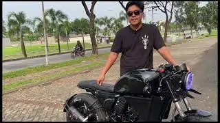 Riview singkat motor custom bratcafe custom by suntet garage