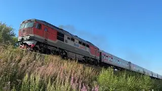 Тепловоз ТЭП70-0376 с поездом №371Ч Архангельск &mdash; Котлас!
