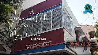 Aluminium Minimum Safety Grill || Stainless Steel mosquito mesh || Sliding Type || Balcony ||
