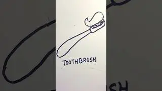 Easy Toothbrush Drawing Simple Tooth Brush Sketch Coloring for Kids Step by Step#shorts #art #drawin