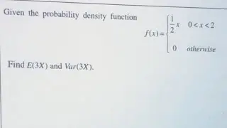 Expected Value and Variance of a continuous random variable