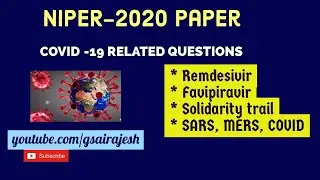 NIPER -2020 Paper Analysis : Covid-19 related question & Answer explanation