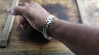 15mm Solid Silver Square Cuban Link Skull Bracelet