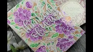 Акварельная живопись ручками Nuvo Aqua Flow | Фон SSS Pretty Peonies, вариант 3