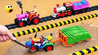 DIY Mini Truck Builds Brick & Metal Railing Bridge | Fun Construction Science Project