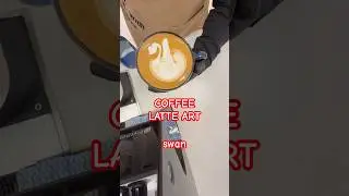 HOW TO MAKE COFFEE LATTE ART 🦢 swan #shorts #latteart #swan