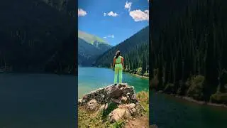 Hiked 4 hours for this view of Kolsai Lake 2 in Kazakhstan 🇰🇿 #shorts #travel