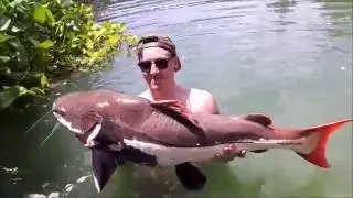 Chaos as three fish get hooked at the same time at Gillhams fishing resorts!