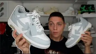 Кроссовки OFF-WHITE Out of Office серо-белые (обзор) + для ног