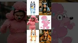 🐾 BLUEY friends and family: Bluey, Bingo, Bandit, Chilli, Muffin, Stripe & Lucky  #shorts #bluey