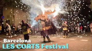 Barcelona Festa Major de Les Corts 2024 - Fireworks Show at Les Corts Festival