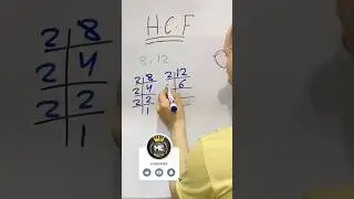 Find The HCF | Of 8 and 12 | By Prime Factors Method | Find The HCF | #maths #education #ytshorts