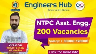 NTPC Recruitment || Assistant Engineer || 200 Vacancies || Without GATE