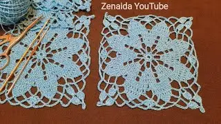 Cuadro en Flor 🪷para Mantel, Colcha, Camino de Mesa,#zenaida #crochet