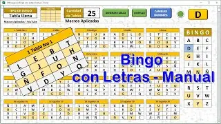 Juego de Bingo con Letras manual
