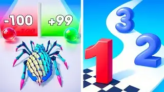 Spider Evolution 🕷️ vs Number Run 🔢 Walkthrough Max Level Smash 🔥 ASMR Gameplay Android iOS EW3522