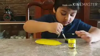 School bus with paper plate